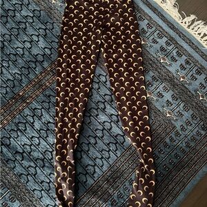 Marine Serre Brown and Gold Crescent Moon Leggings